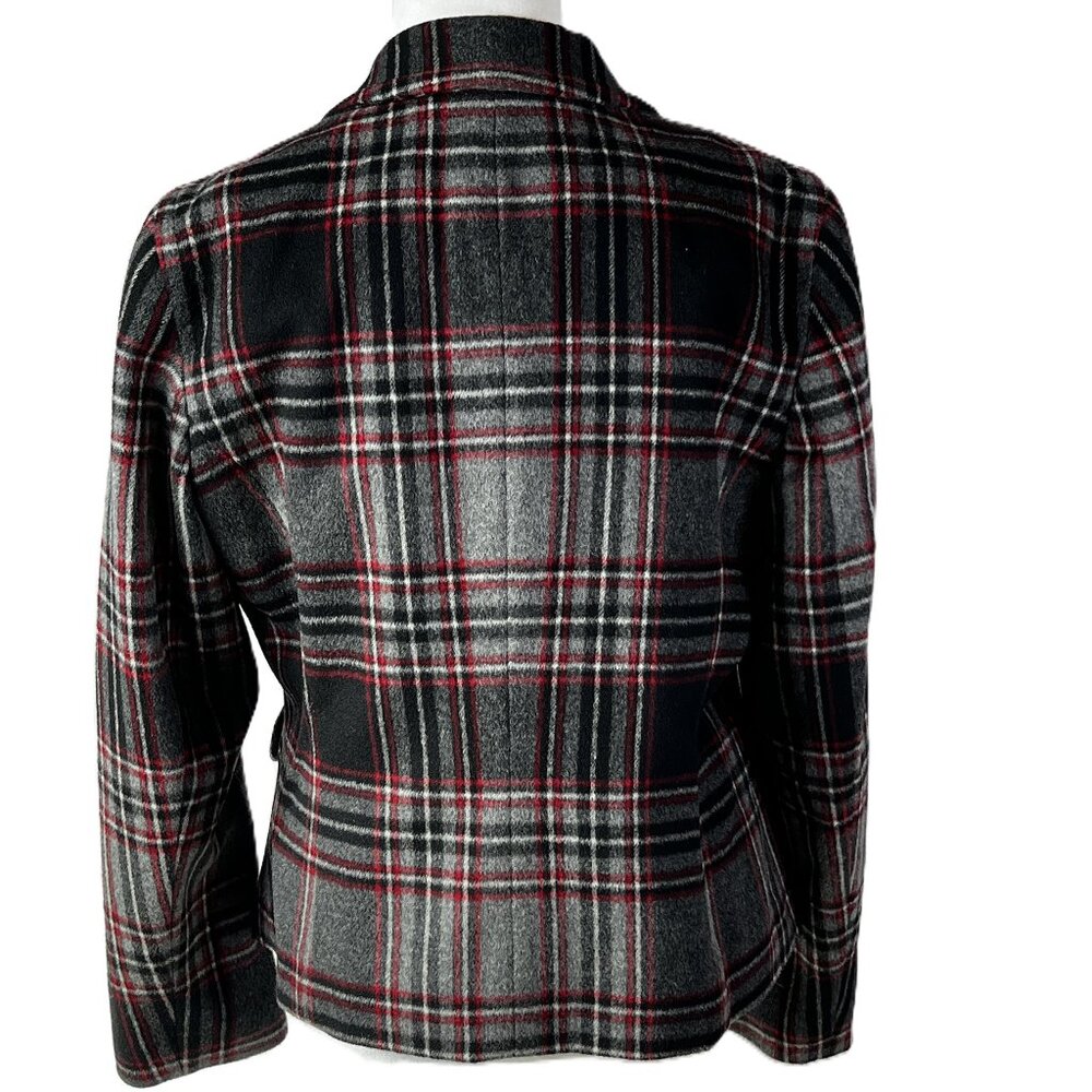 Vintage Talbots Petites Sz 14P Wool Blazer Tartan Plaid, Old Money Quiet Lux - Picture 5 of 10
